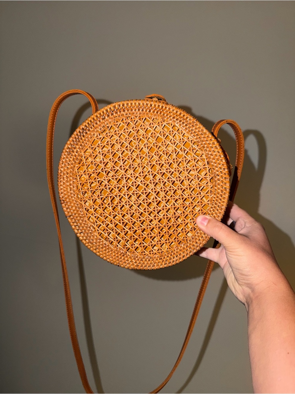 Anthropologie Lilian Woven Crossbody Round Bag - Picture 4 of 9